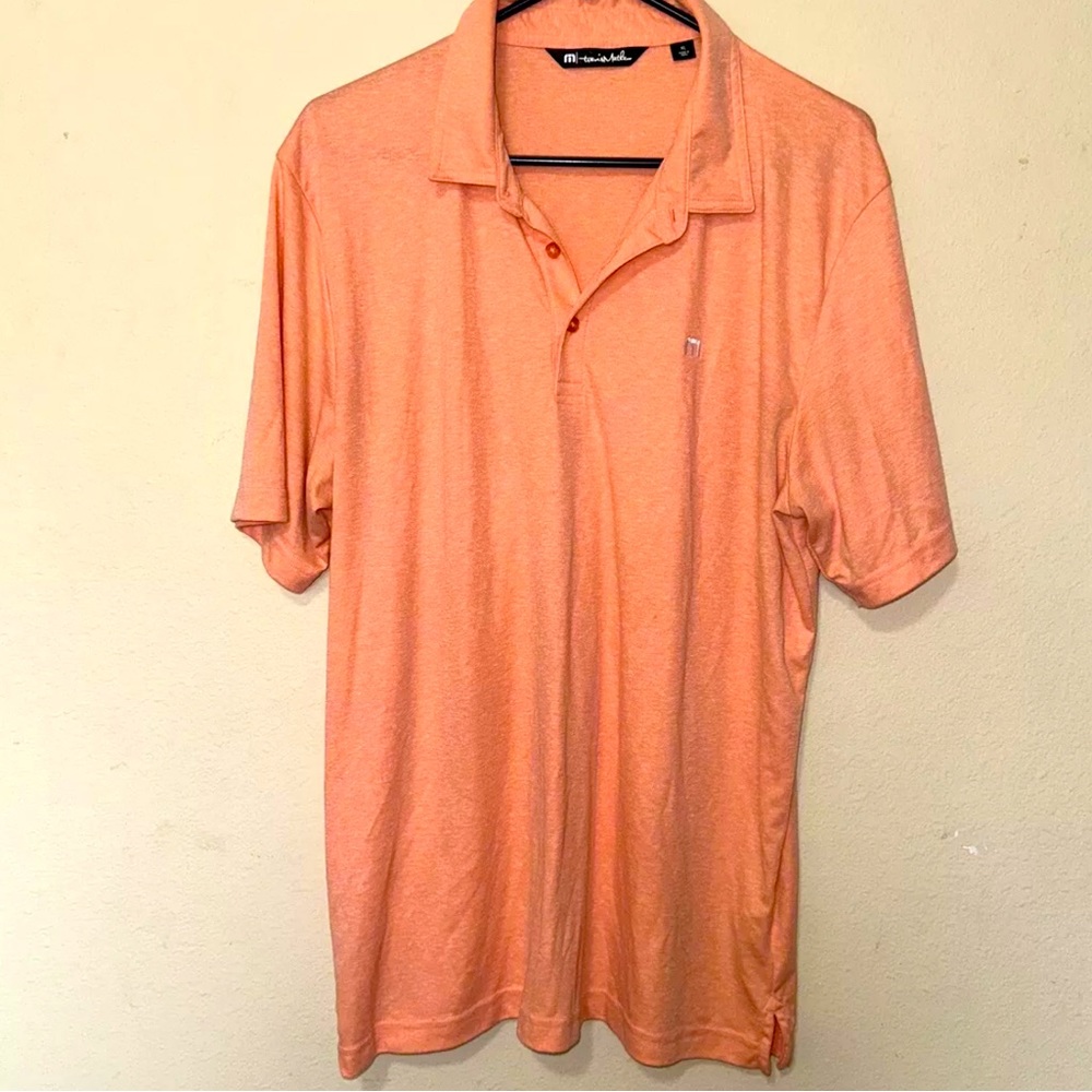 Travis Matthew Shirt Mens XL Polo Golf Short Sleeve Peach Salmon Color